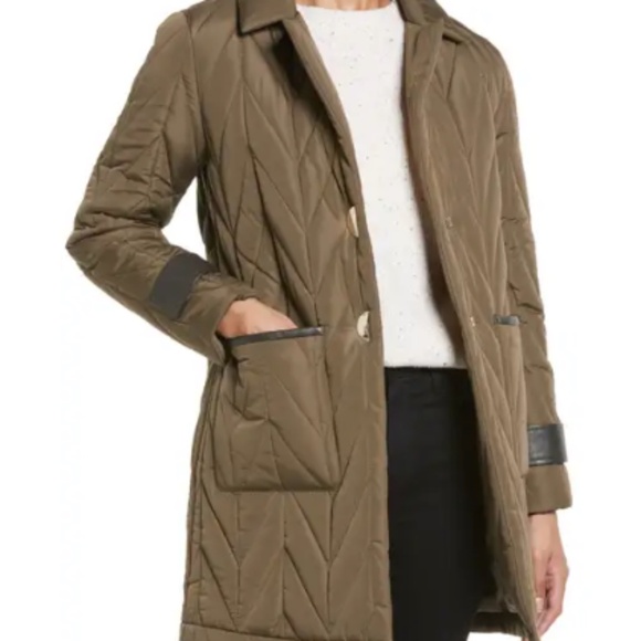 Via Spiga Jackets & Blazers - Via Spiga Herringbone Quilted Coat